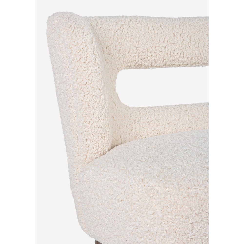 Divano 2 Posti in Bouclé Bianco Moderno da Interno - CARMEN