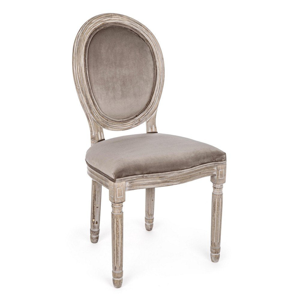 Set 2 Sedie Legno Grigio Vintage da Interno - CAMILLA Colore: Tortora