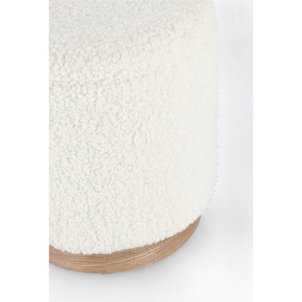 Pouf Contenitore Bouclé Bianco Moderno da Interno - BRI