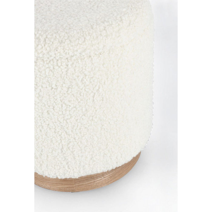 Pouf Contenitore Bouclé Bianco Moderno da Interno - BRI