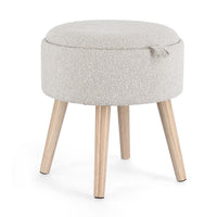 Sgabello Contenitore Bouclé Grigio Moderno da Interno - BRIAR Colore: Grigio