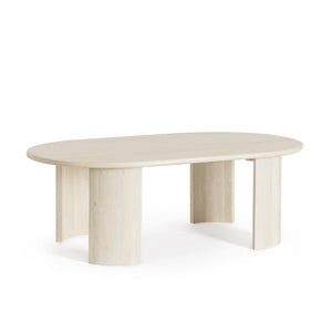 Tavolo Ovale Legno Marrone Moderno da Interno 210x100 - BRANCH Dimensione: 130x80, Colore: Naturale