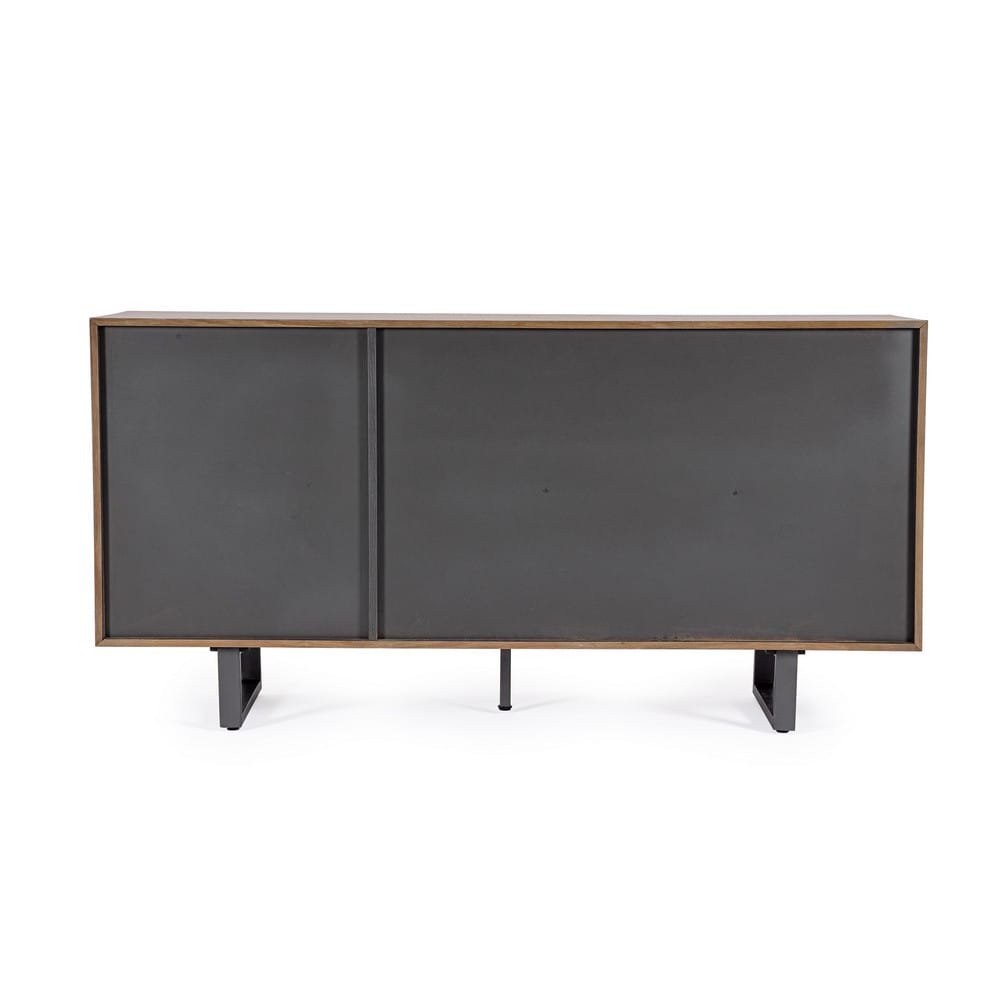 Credenza Legno Naturale e Nero Industriale da Interno - BRAMBLE