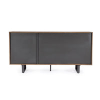 Credenza Legno Naturale e Nero Industriale da Interno - BRAMBLE