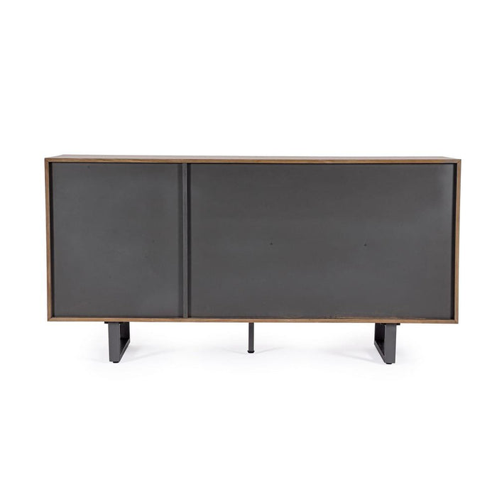 Credenza Legno Naturale e Nero Industriale da Interno - BRAMBLE
