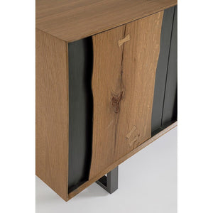 Credenza Legno Naturale e Nero Industriale da Interno - BRAMBLE