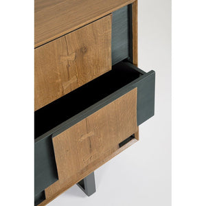Credenza Legno Naturale e Nero Industriale da Interno - BRAMBLE