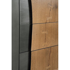 Credenza Legno Naturale e Nero Industriale da Interno - BRAMBLE