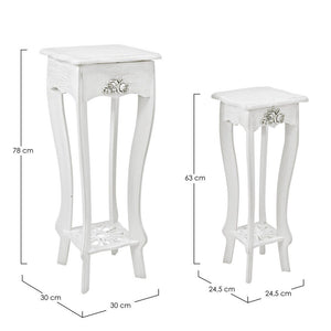 Porta Lampada Legno Bianco Rustico da Interno - BLAINE