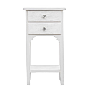 Mobiletto 2 Cassetti Legno Bianco Rustico da Interno - BLAINE