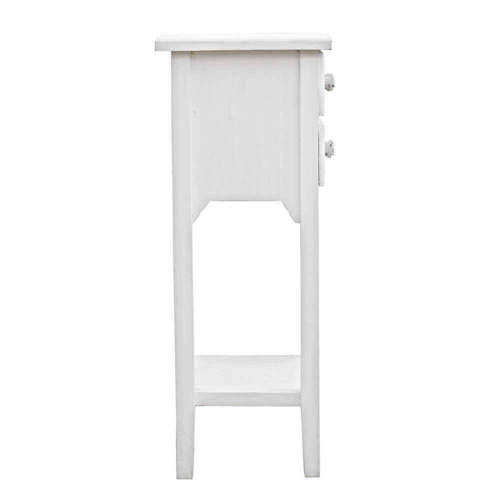 Mobiletto 2 Cassetti Legno Bianco Rustico da Interno - BLAINE