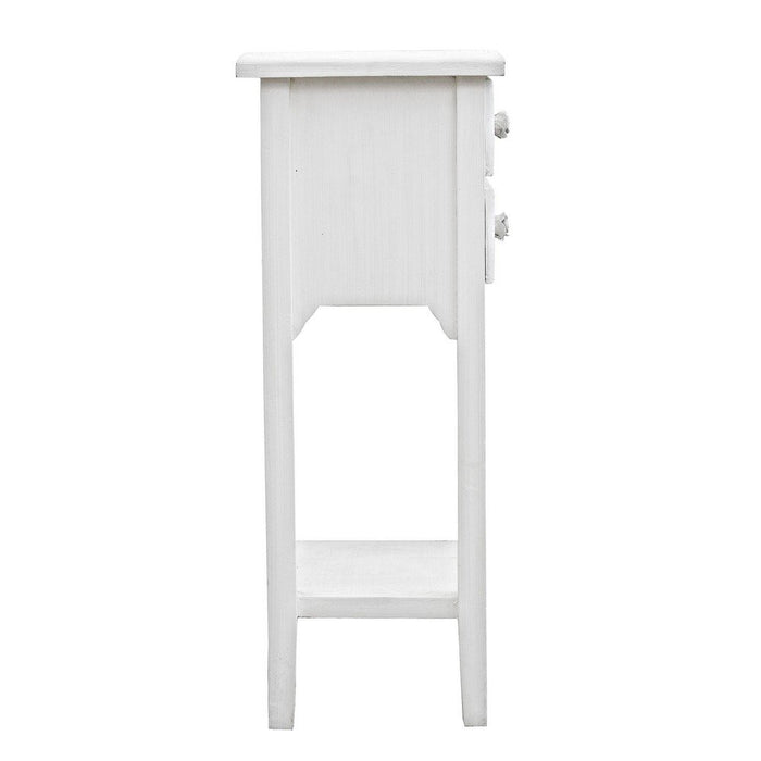 Mobiletto 2 Cassetti Legno Bianco Rustico da Interno - BLAINE