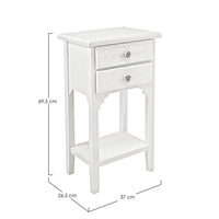 Mobiletto 2 Cassetti Legno Bianco Rustico da Interno - BLAINE