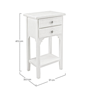 Mobiletto 2 Cassetti Legno Bianco Rustico da Interno - BLAINE