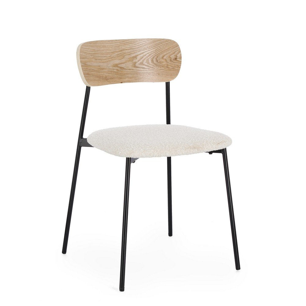 Set 2 Sedie Acciaio Marrone Moderno da Interno - BELLA Colore: Bianco