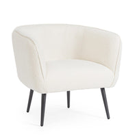 Poltrona in Bouclé Bianco Scandinavo da Interno - AVERY Colore: Bianco