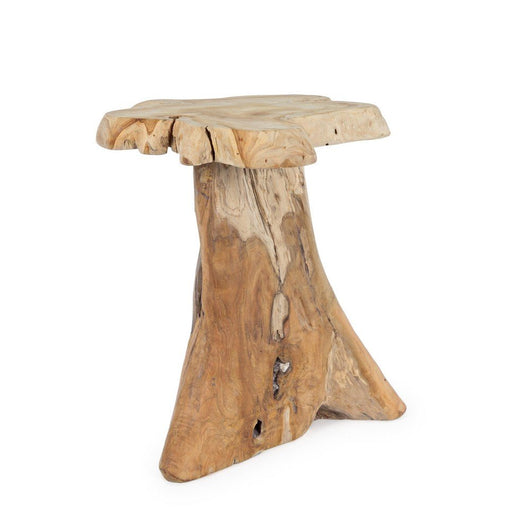 Tavolino in Teak Marrone Rustico da Interno 40x40 cm - ATLAS