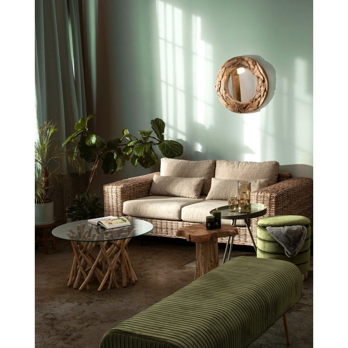 Tavolino in Teak Marrone Rustico da Interno 40x40 cm - ATLAS