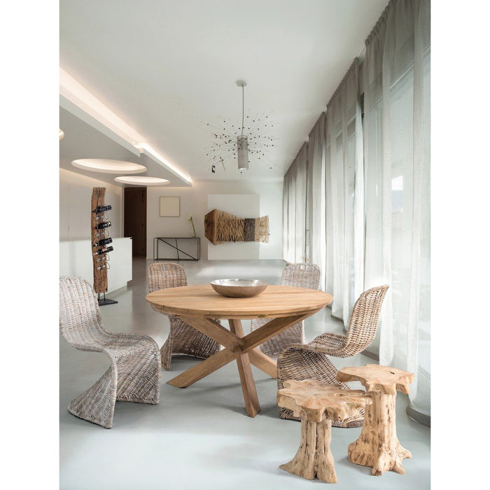 Tavolino in Teak Marrone Rustico da Interno 40x40 cm - ATLAS