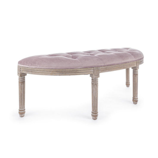 Panca in Legno Tessuto Beige Rustico da Interno - ARIANNA Colore: Rosa