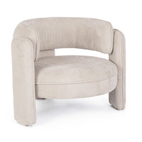 Poltrona Tessuto Blu Moderna da Interno - ARIANA Colore: Beige
