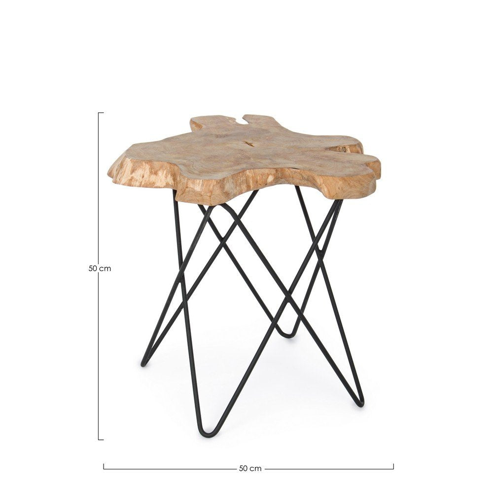 Tavolino in Teak Nero Industriale da Interno - APOLLO