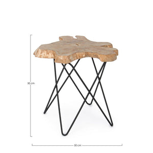 Tavolino in Teak Nero Industriale da Interno - APOLLO