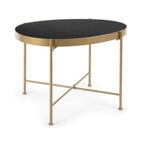 Tavolino Caffè Vetro Oro Moderno da Interno 63x46 - ANTONY