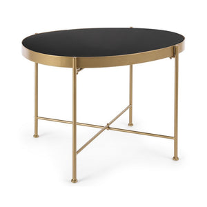 Tavolino Caffè Vetro Oro Moderno da Interno 63x46 - ANTONY