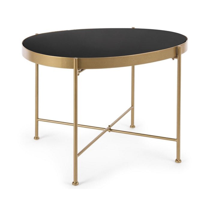 Tavolino Caffè Vetro Oro Moderno da Interno 63x46 - ANTONY