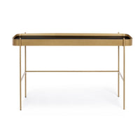 Consolle in Vetro Oro Moderna da Interno 120x43 - ANTONIO