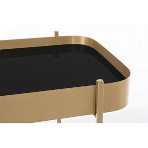 Consolle in Vetro Oro Moderna da Interno 120x43 - ANTONIO