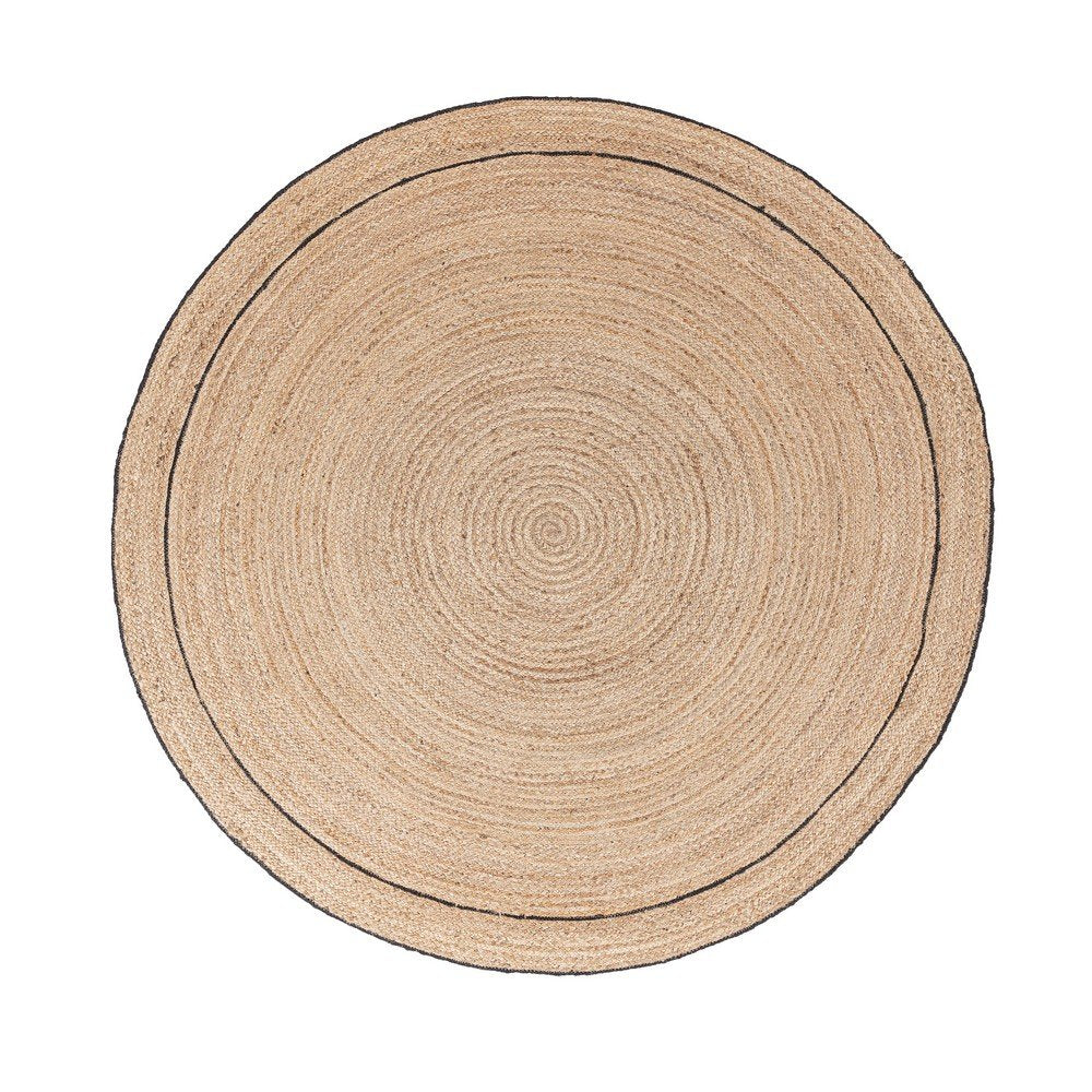 Tappeto in Iuta Naturale 180 cm Boho da Interno - ANDERSON Colore: Nero