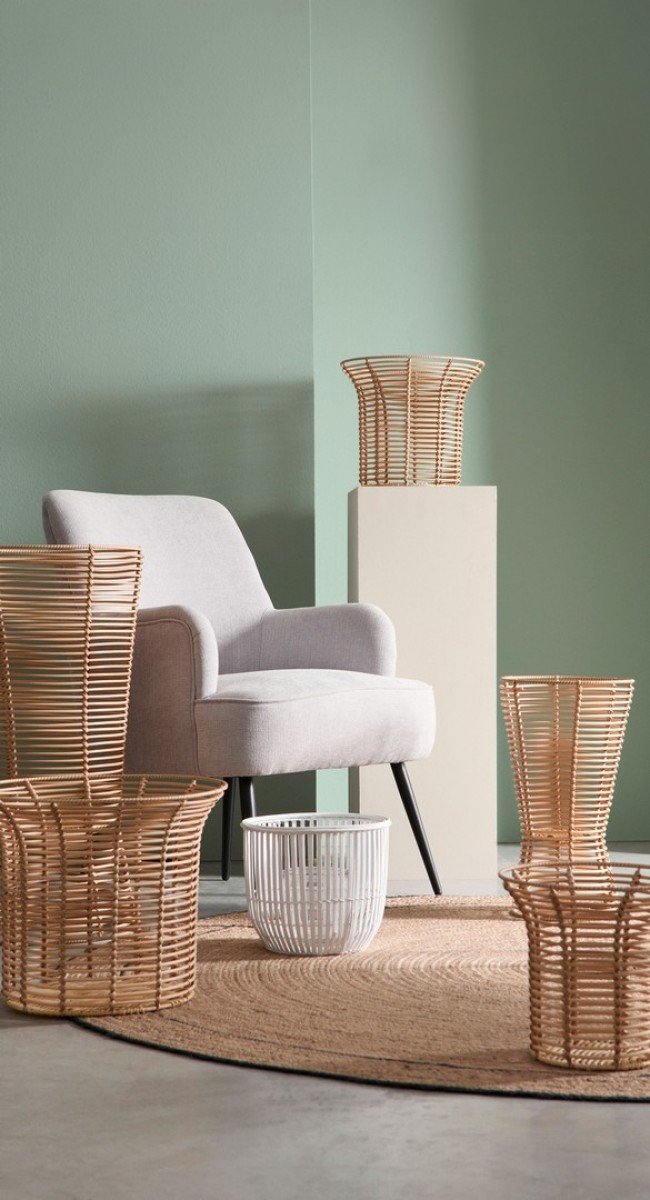 Tappeto in Iuta Naturale 180 cm Boho da Interno - ANDERSON Colore: Nero