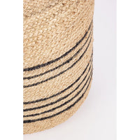 Pouf in Iuta Naturale Nero Stile Rustico da Interno 45 - ANDERSON