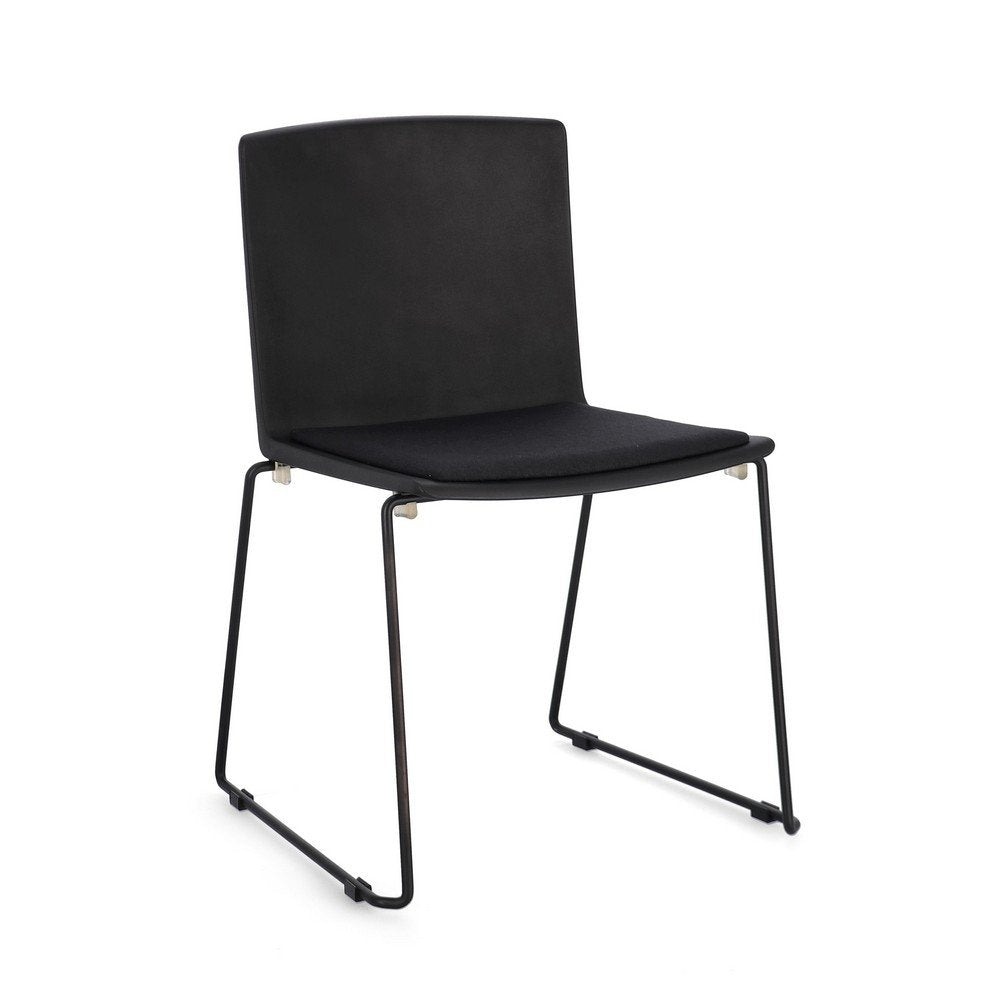 Set 4 Sedie Resina Verde Moderne da Interno - AMARA Colore: Nero