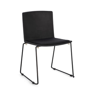 Set 4 Sedie Resina Verde Moderne da Interno - AMARA Colore: Nero