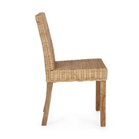 Sedia Rattan Legno Marrone Rustica da Interni - ADELA