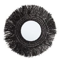 Specchio Fibra di Bambù Nero Boho da Parete - ADAMS Colore: Nero