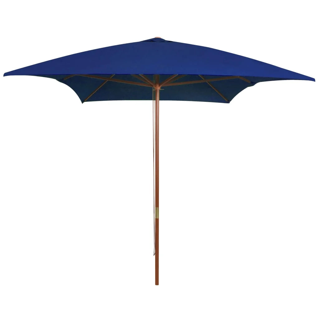 Ombrellone da esterno con palo in legno 200 x 300 cm blu 02_0008255