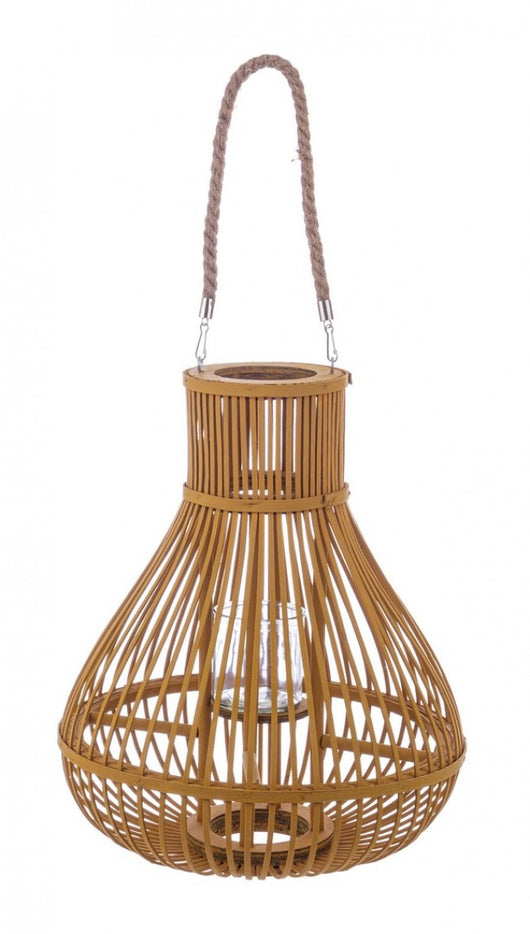 Set 2 Lanterne in Iuta Boho da Esterno - AISHA Colore: Marrone