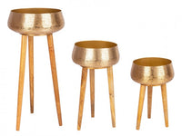 Porta Vaso Metallo Nero Stile Industriale da Interno - ROMAN Colore: Oro