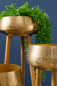 Porta Vaso Metallo Nero Stile Industriale da Interno - ROMAN Colore: Oro