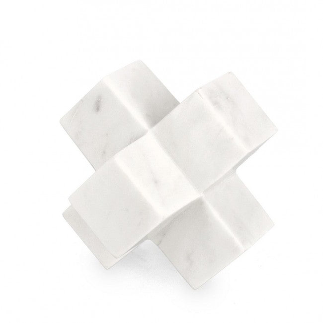 Decorazione Croce Marmo Grigio Moderna da Interni - PABLO Colore: Bianco