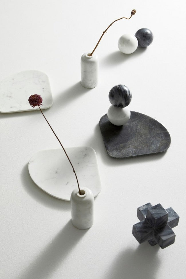 Decorazione Croce Marmo Grigio Moderna da Interni - PABLO Colore: Bianco