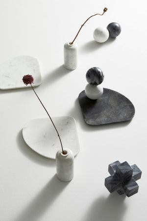 Decorazione Croce Marmo Grigio Moderna da Interni - PABLO Colore: Bianco