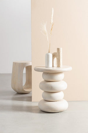 Porta Candela in Marmo Marrone Moderno da Interno - PABLO Colore: Beige