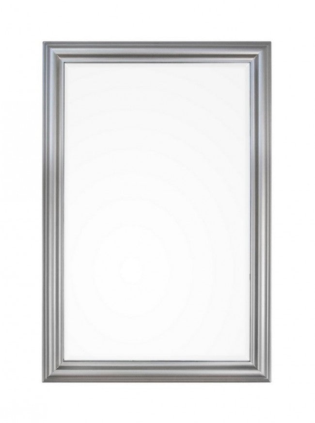 Specchio Legno Bianco Classico da Parete 60x90 cm - ALLEN Colore: Argentato