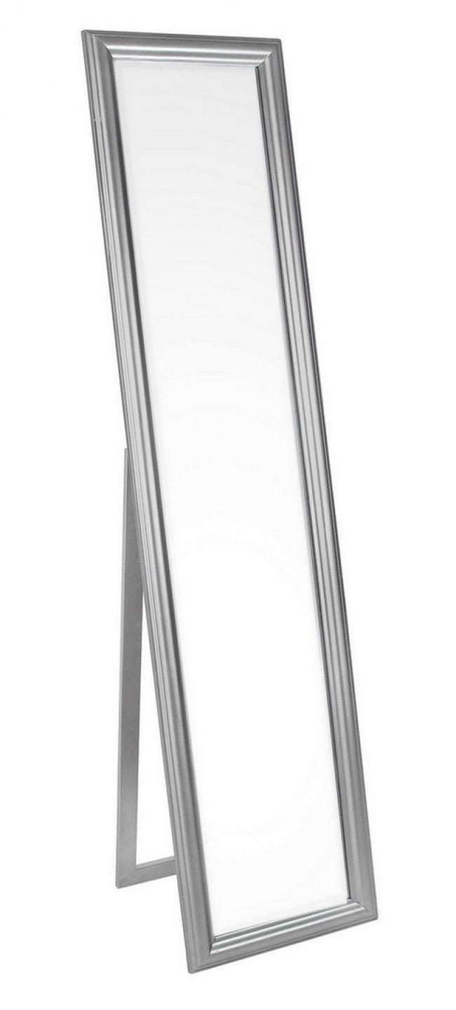 Specchio con Stand Argentato Moderno da Interno 40x170 - ATEN Colore: Argentato