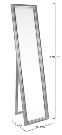 Specchio con Stand Argentato Moderno da Interno 40x170 - ATEN Colore: Argentato